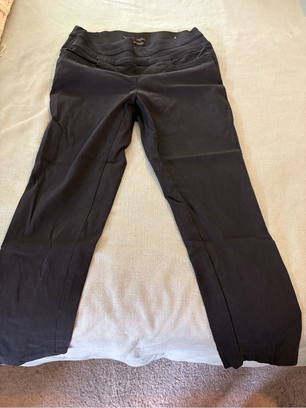 Black Stretch Straight-Leg Dress Pants